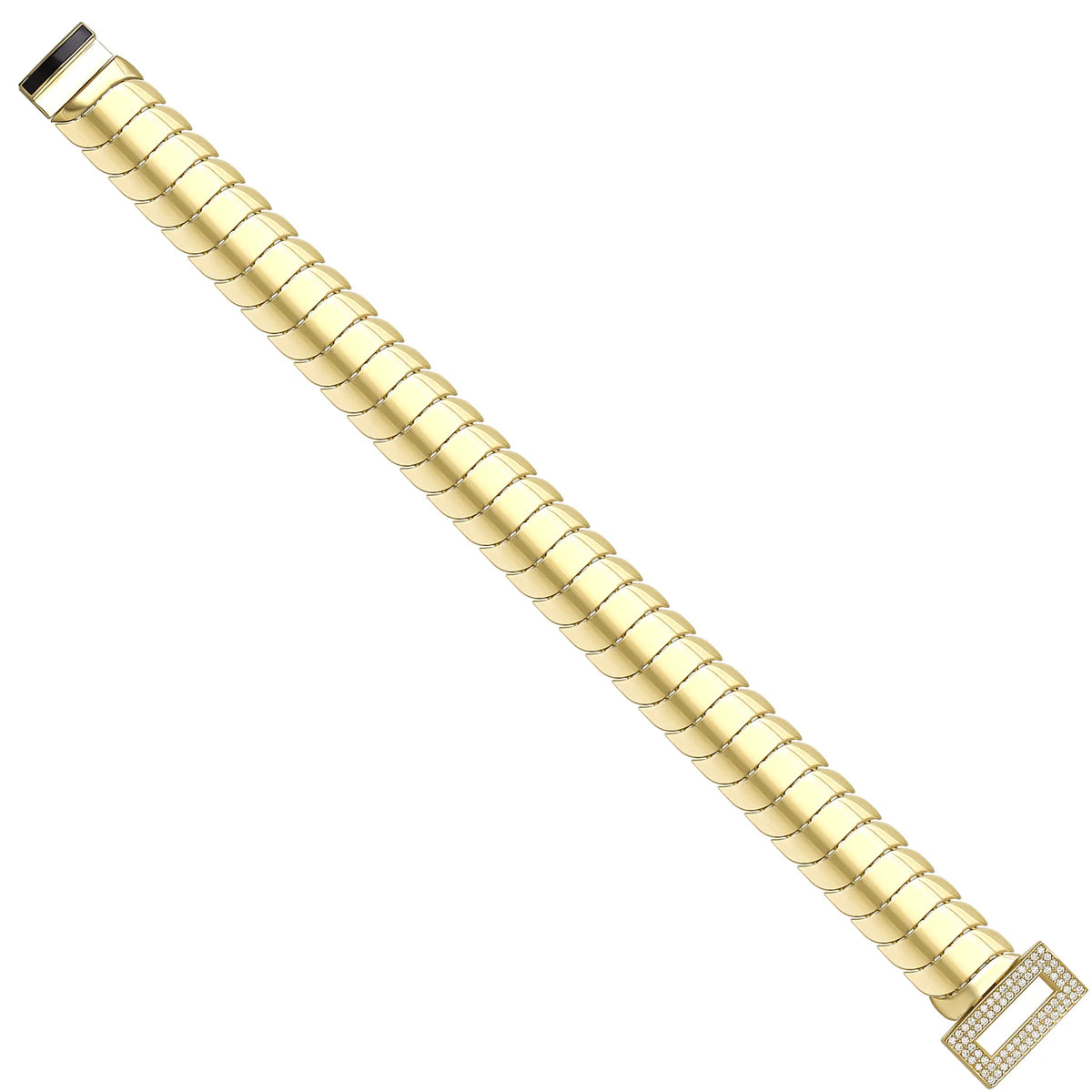Solid gold braided bracelet, 17.85 g — shown at an angle across the frame.