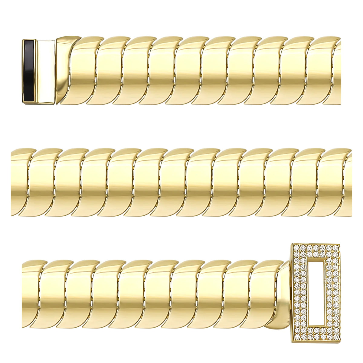 Solid gold braided bracelet, 17.85 g — shown in three rows across the frame.