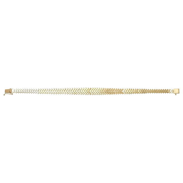 Solid gold herringbone bracelet, 11.40 g — shown square on a plain background.