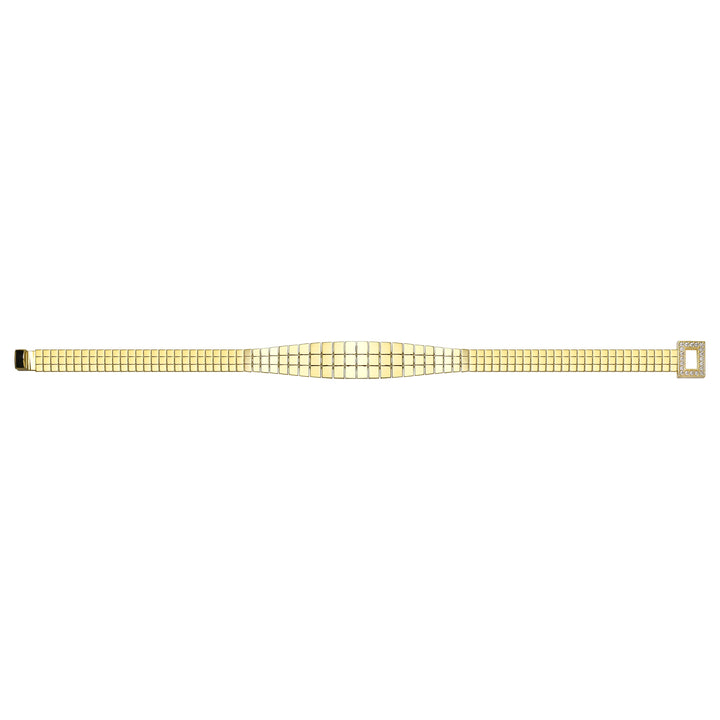Solid gold brick link bracelet, 7.60 g — shown square on a plain background.