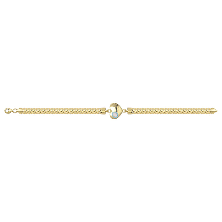 Solid gold herringbone bracelet, 7.50 g — shown square on a plain background.