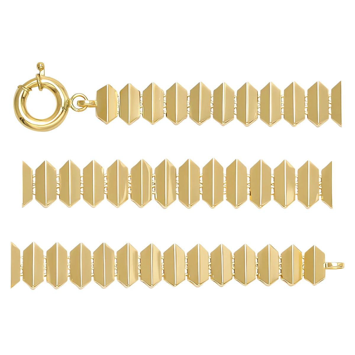 Solid gold bead bracelet, 10.05 g — shown in three rows across the frame.