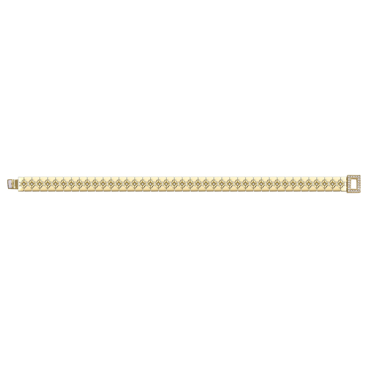Solid gold fancy link bracelet, 11.50 g — shown square on a plain background.