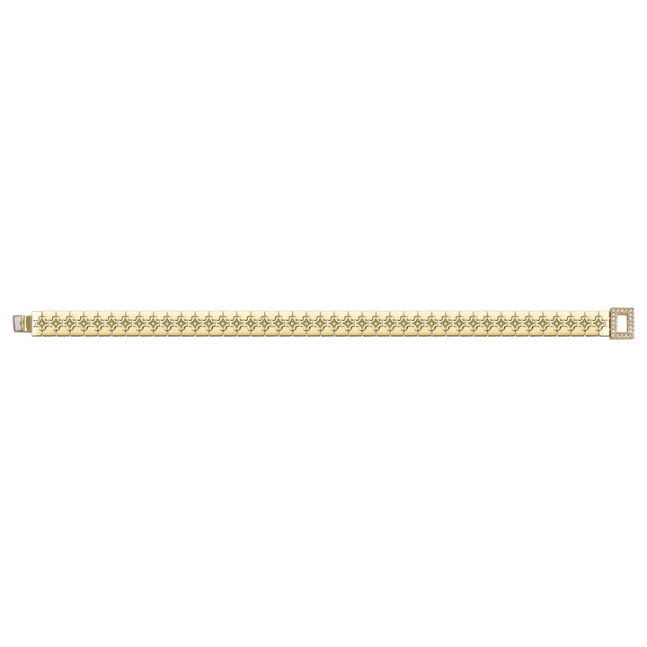 Solid gold fancy link bracelet, 11.50 g — shown square on a plain background.