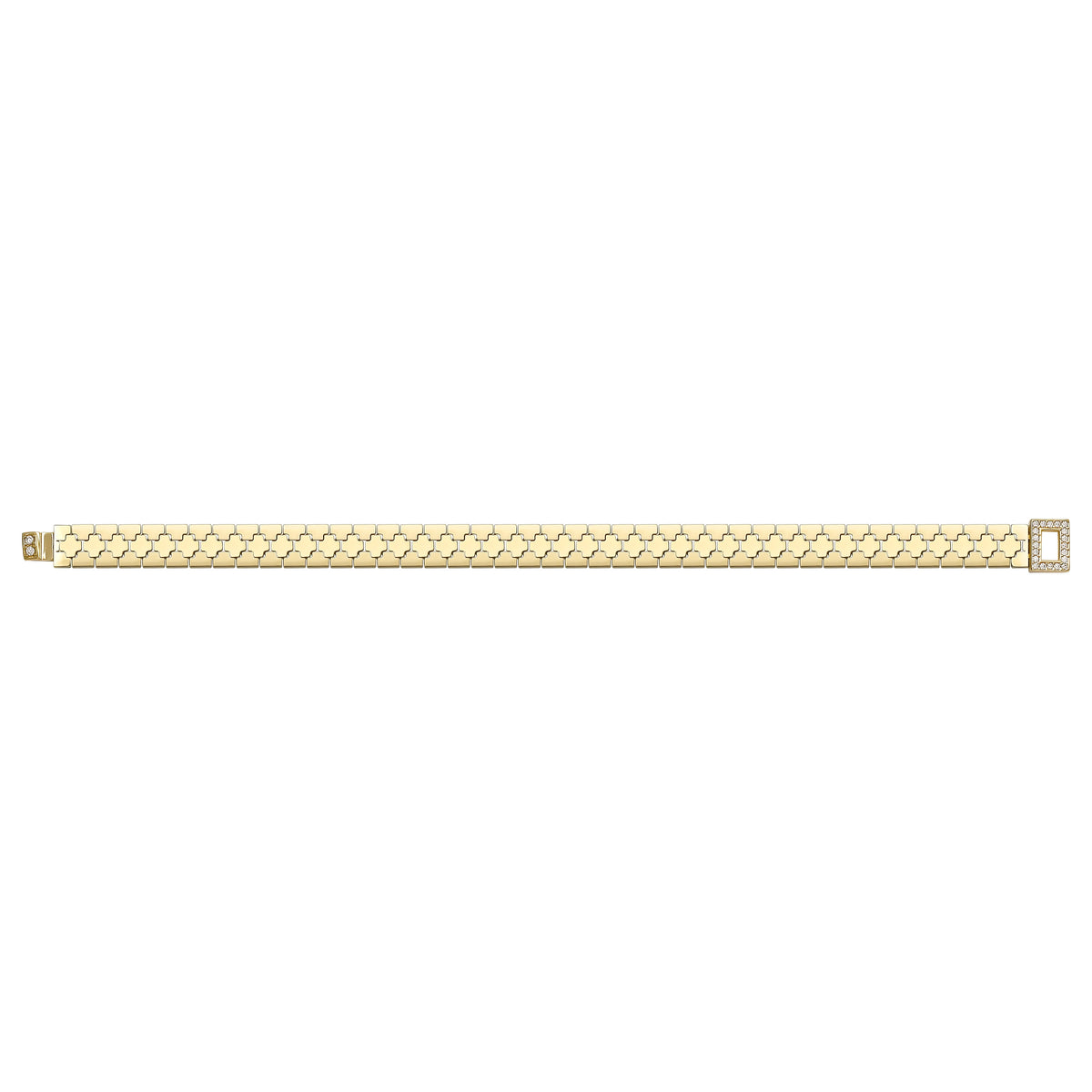 Solid gold fancy link bracelet, 11.15 g — shown square on a plain background.