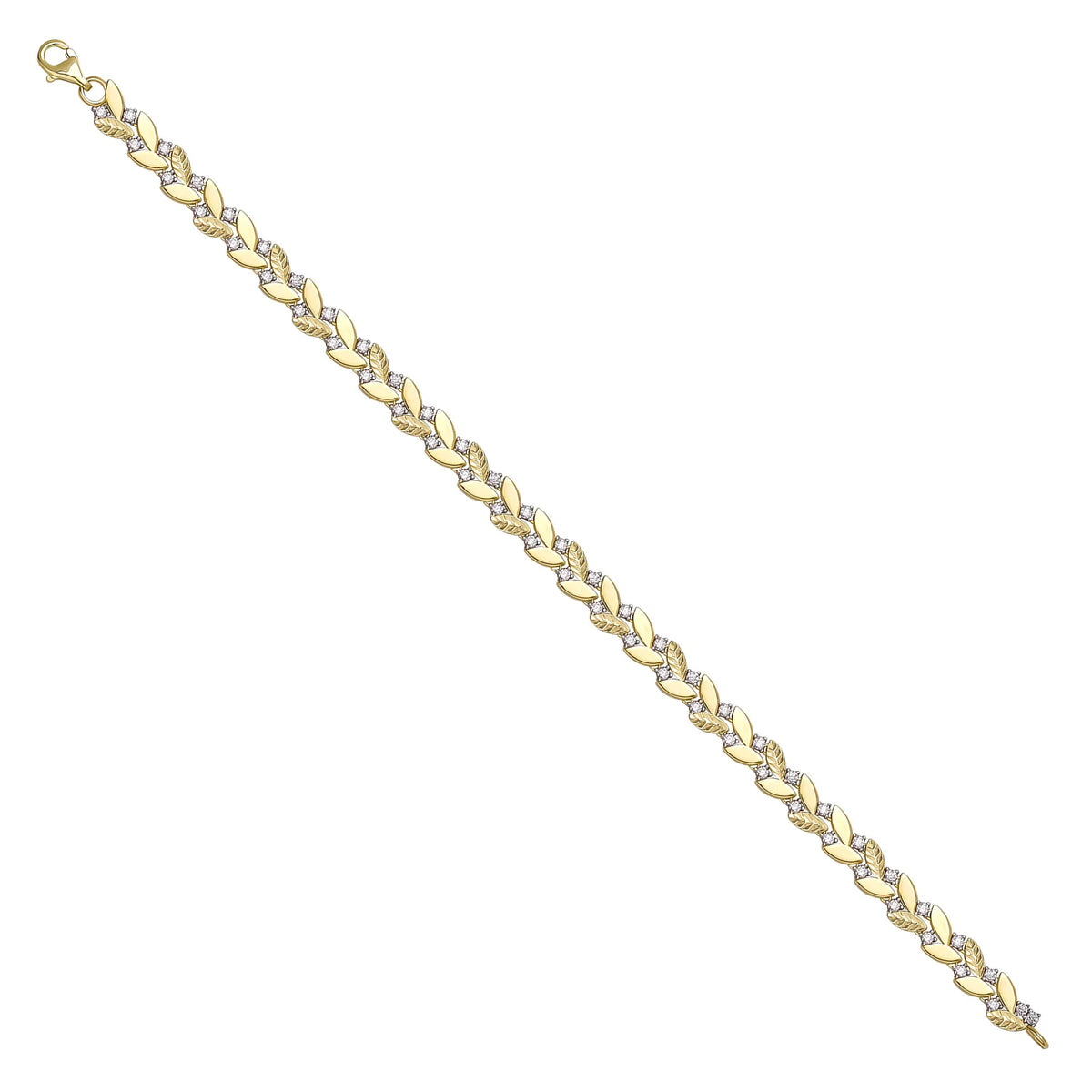 Solid gold fancy link bracelet, 8.57 g — shown at an angle across the frame.