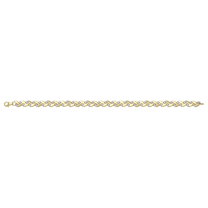 Solid gold fancy link bracelet, 8.57 g — shown square on a plain background.
