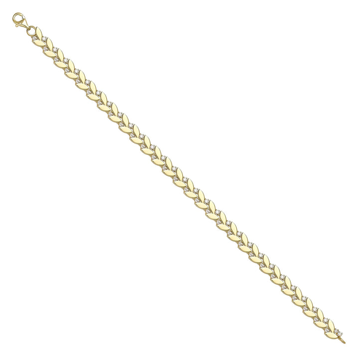 Solid gold fancy link bracelet, 8.64 g — shown at an angle across the frame.