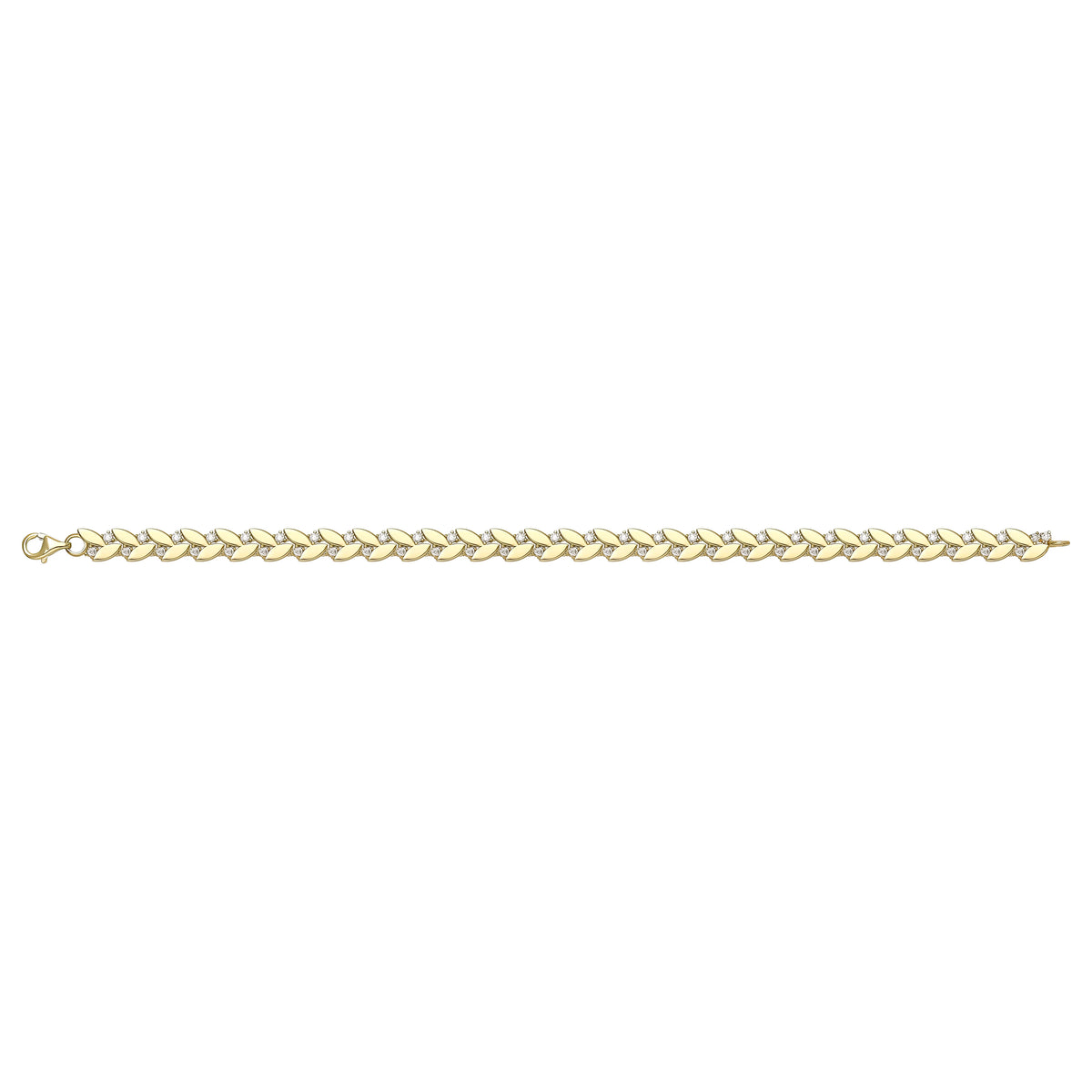 Solid gold fancy link bracelet, 8.64 g — shown square on a plain background.