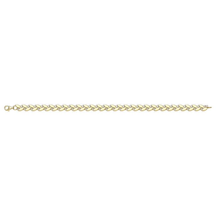 Solid gold fancy link bracelet, 8.64 g — shown square on a plain background.
