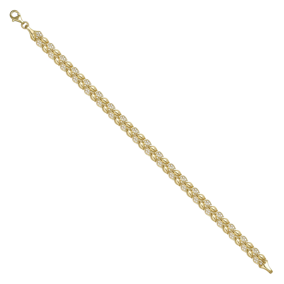 Solid gold fancy link bracelet, 11.92 g — shown at an angle across the frame.