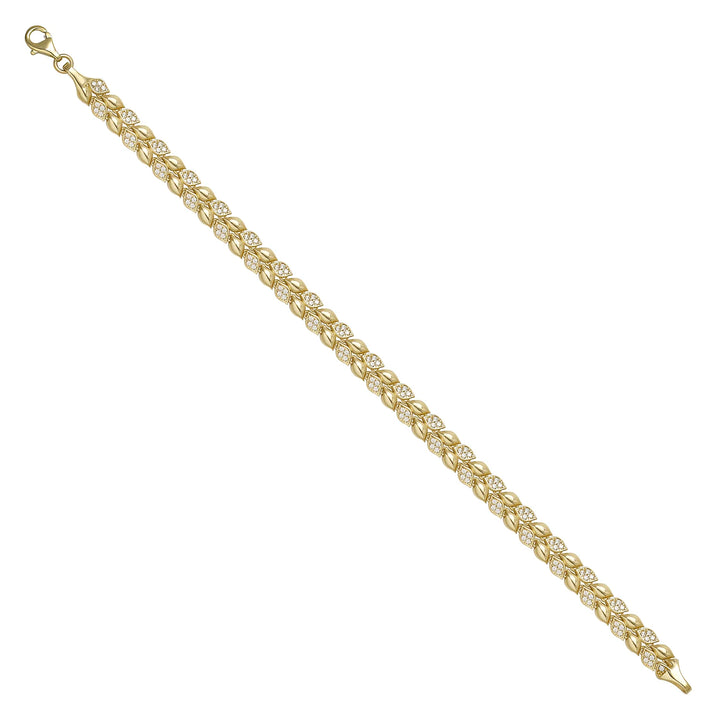Solid gold fancy link bracelet, 11.92 g — shown at an angle across the frame.