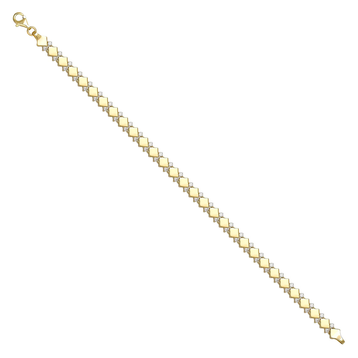 Solid gold fancy link bracelet, 8.95 g — shown at an angle across the frame.