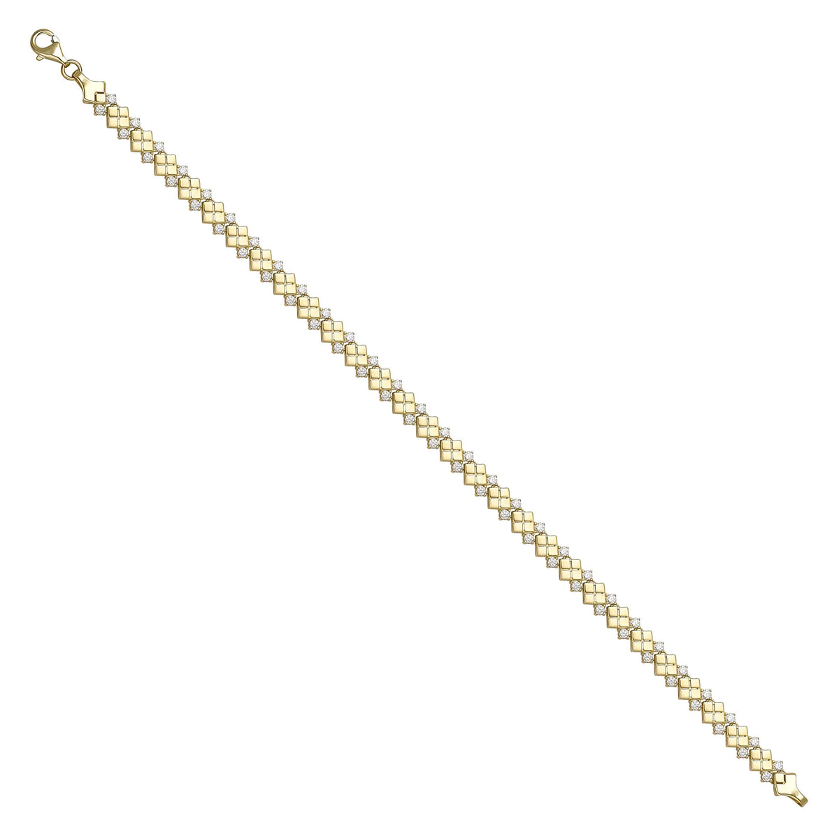 Solid gold fancy link bracelet, 8.70 g — shown at an angle across the frame.