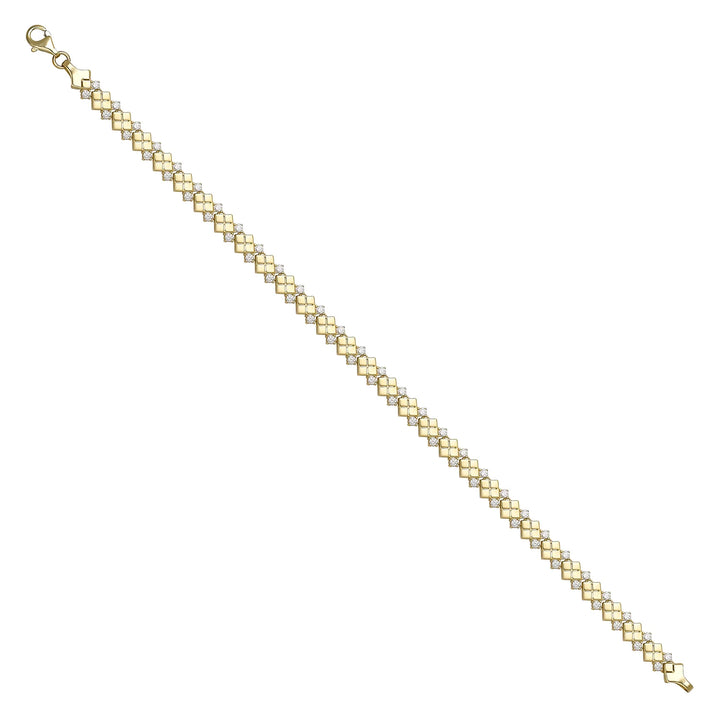 Solid gold fancy link bracelet, 8.70 g — shown at an angle across the frame.