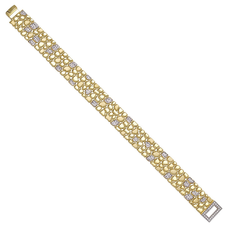 Solid gold fancy link bracelet, 19.32 g — shown at an angle across the frame.