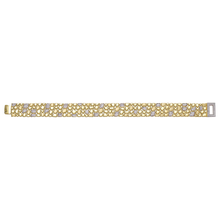 Solid gold fancy link bracelet, 19.32 g — shown square on a plain background.