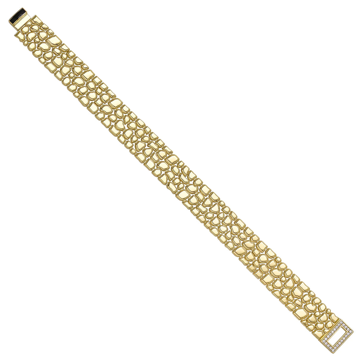 Solid gold fancy link bracelet, 19.40 g — shown at an angle across the frame.