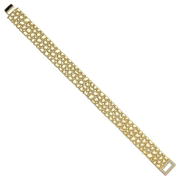 Solid gold fancy link bracelet, 19.40 g — shown at an angle across the frame.