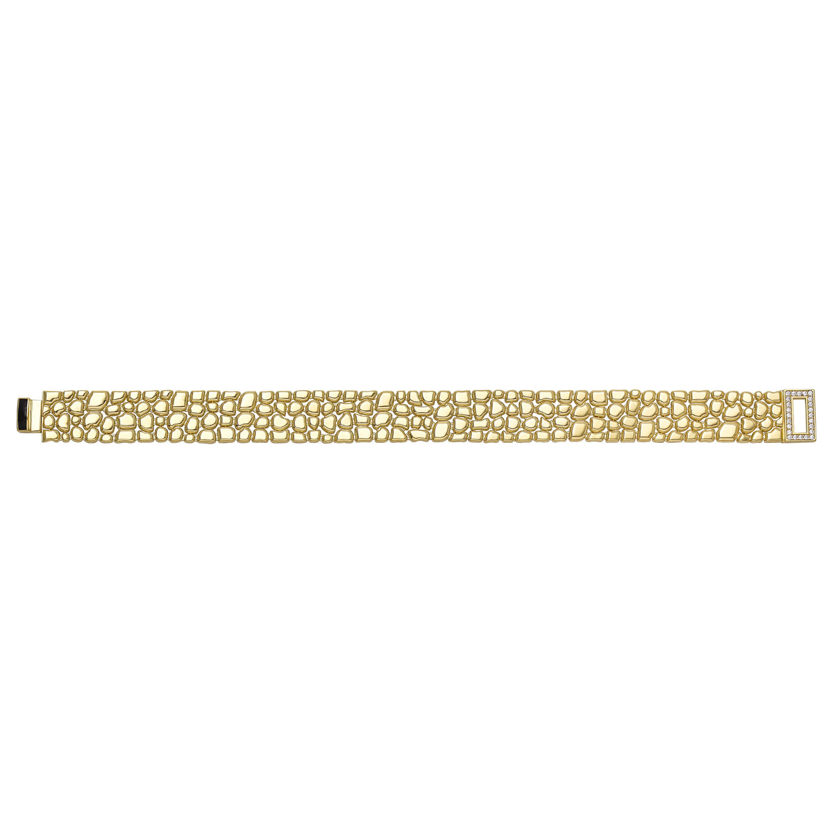 Solid gold fancy link bracelet, 19.40 g — shown square on a plain background.