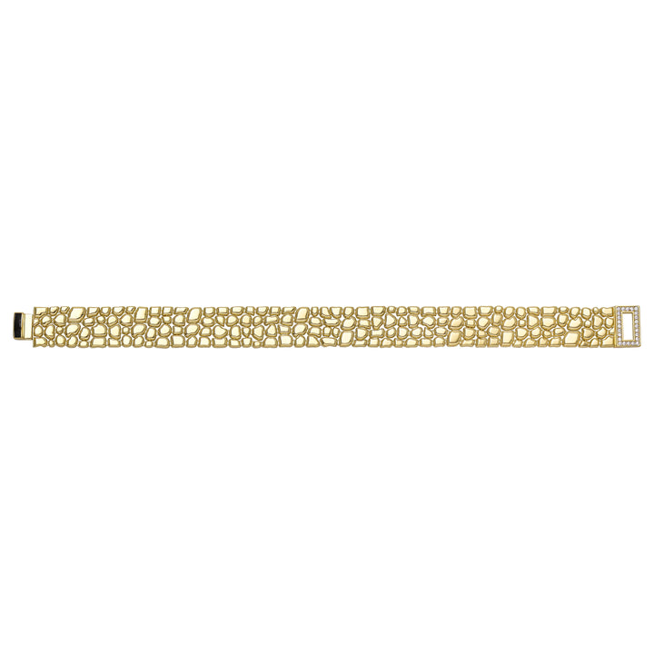 Solid gold fancy link bracelet, 19.40 g — shown square on a plain background.