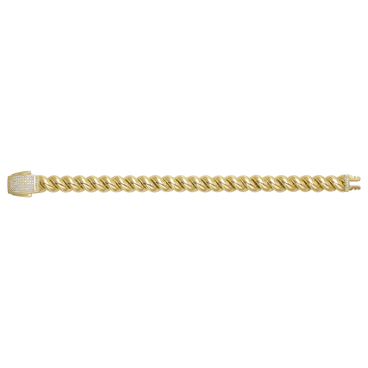 Solid gold curb bracelet, 28.44 g — shown square on a plain background.