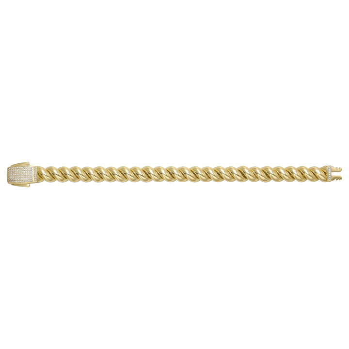 Solid gold curb bracelet, 28.44 g — shown square on a plain background.