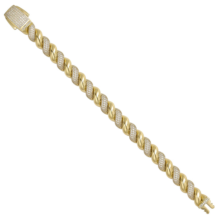 Solid gold curb bracelet, 31.10 g — shown at an angle across the frame.