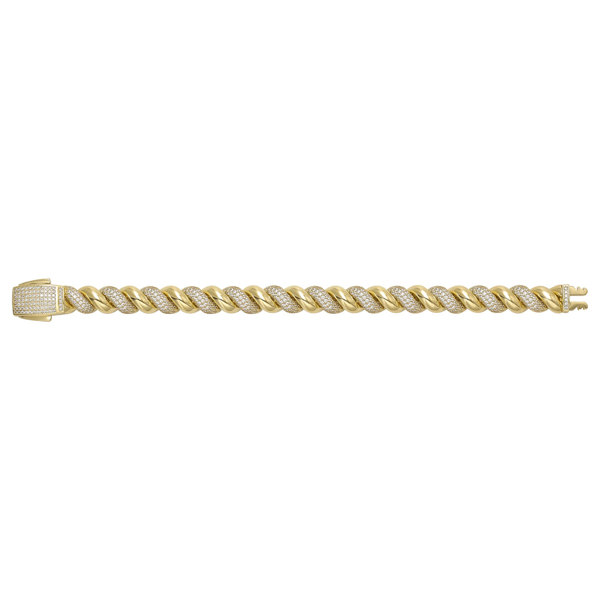 Solid gold curb bracelet, 31.10 g — shown square on a plain background.