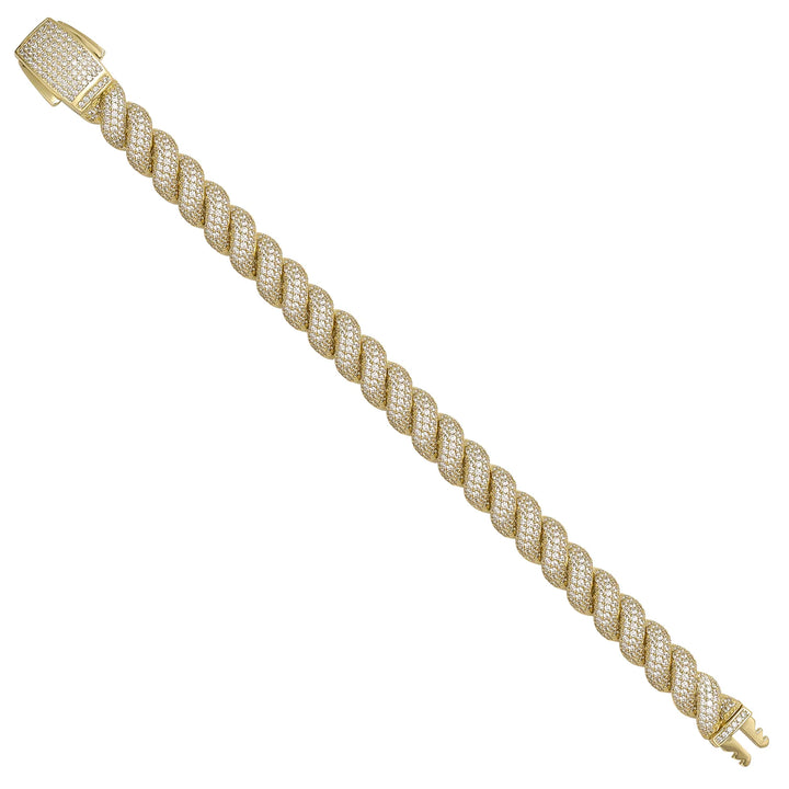 Solid gold curb bracelet, 34.00 g — shown at an angle across the frame.