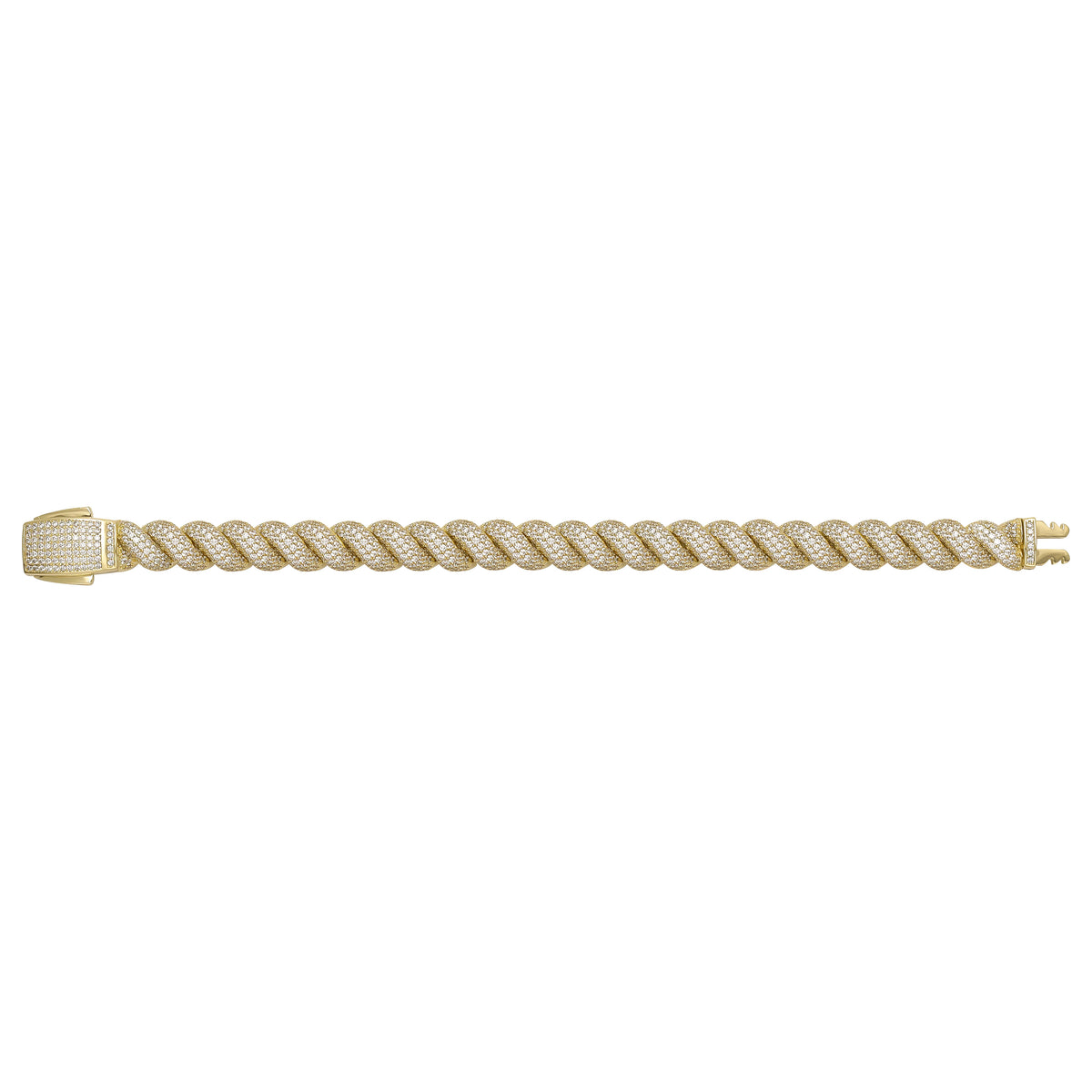 Solid gold curb bracelet, 34.00 g — shown square on a plain background.