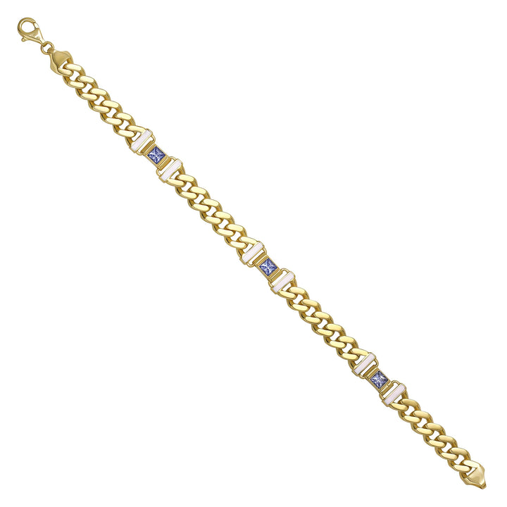 Solid gold curb bracelet, 13.68 g — shown at an angle across the frame.