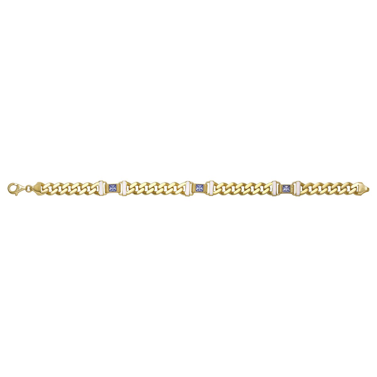 Solid gold curb bracelet, 13.68 g — shown square on a plain background.
