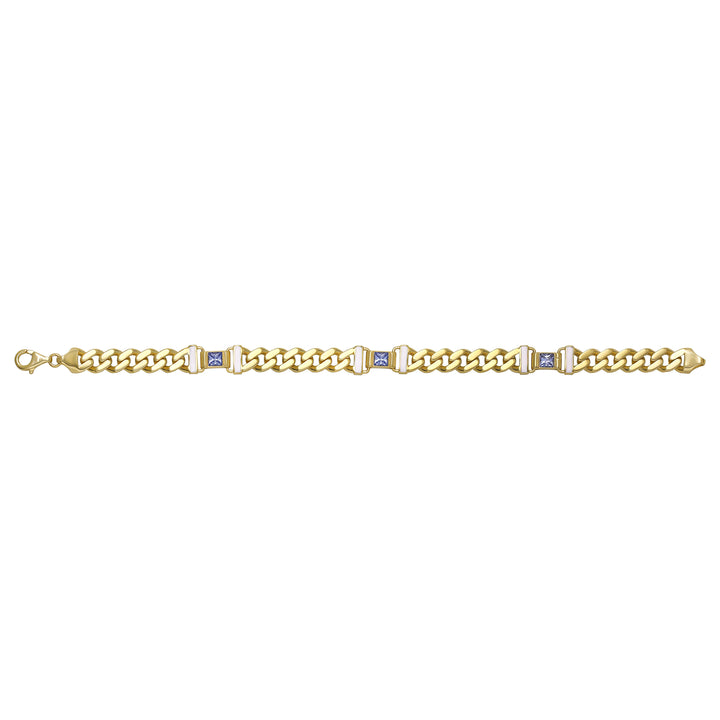Solid gold curb bracelet, 13.68 g — shown square on a plain background.