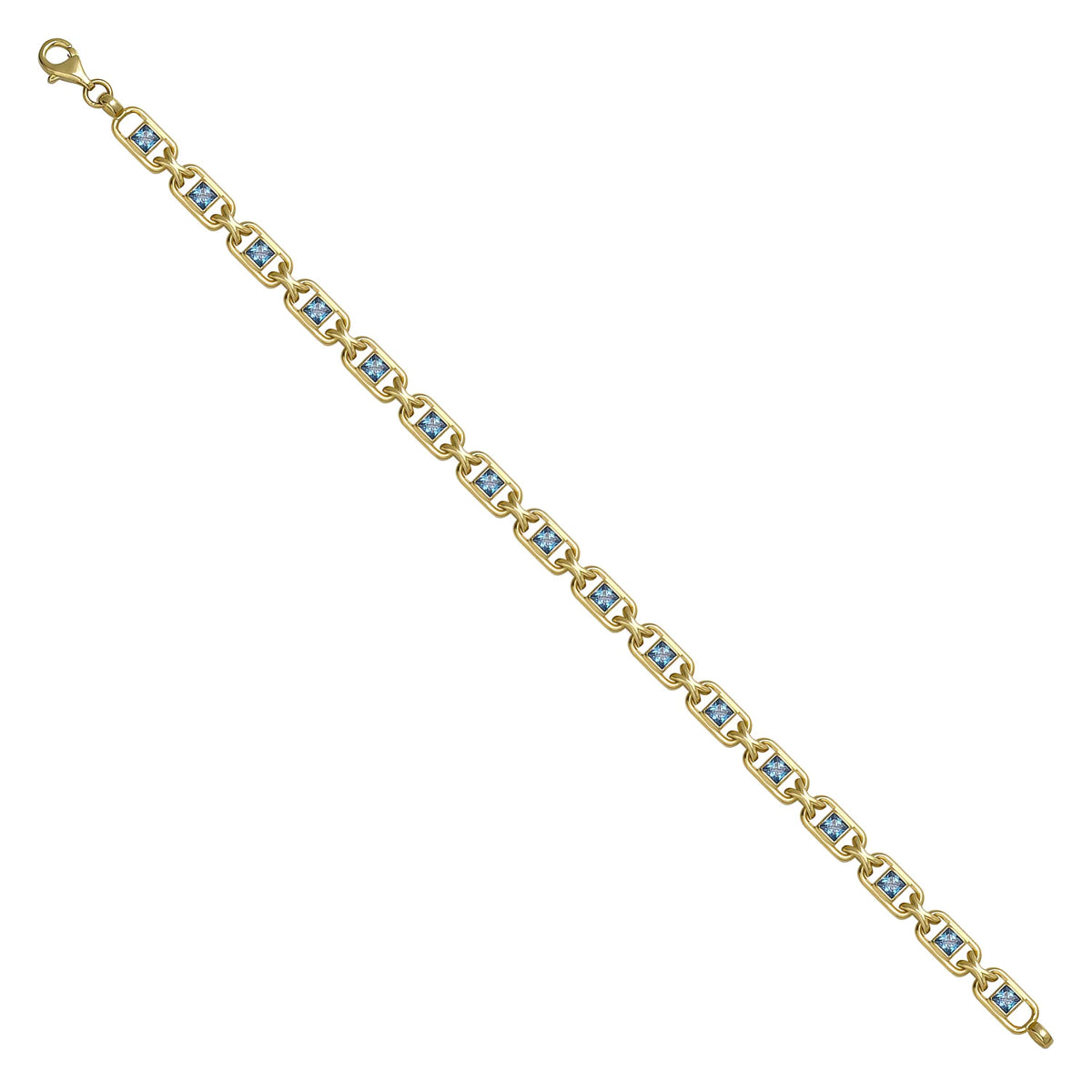Solid gold fancy link bracelet, 13.68 g — shown at an angle across the frame.