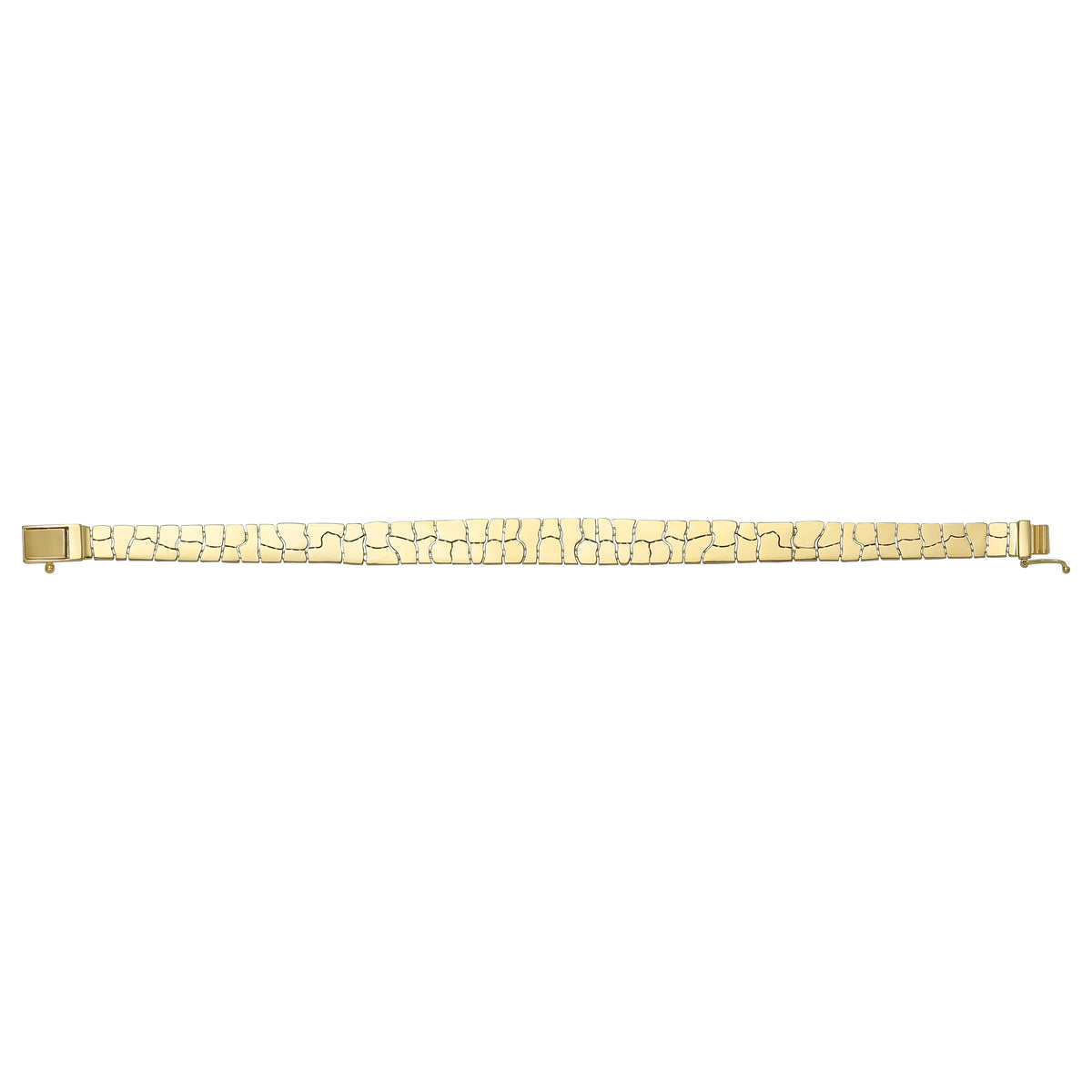 Solid gold fancy link bracelet, 10.45 g — shown square on a plain background.