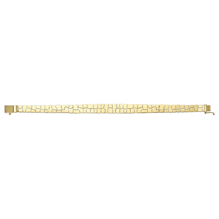 Solid gold fancy link bracelet, 10.45 g — shown square on a plain background.