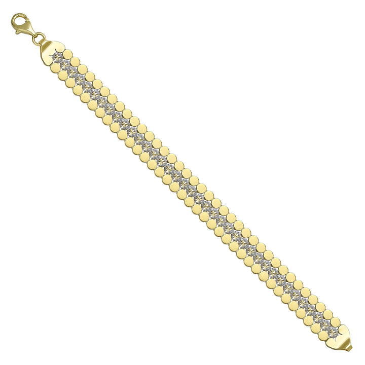 Solid gold fancy link bracelet, 13.20 g — shown at an angle across the frame.