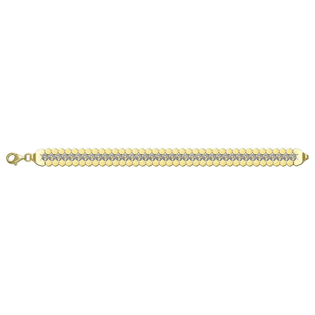 Solid gold fancy link bracelet, 13.20 g — shown square on a plain background.