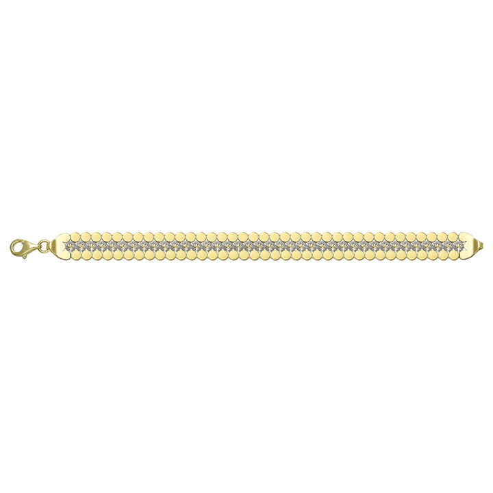 Solid gold fancy link bracelet, 13.20 g — shown square on a plain background.