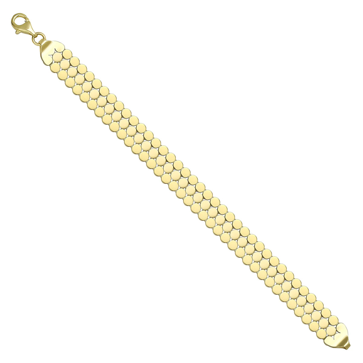 Solid gold fancy link bracelet, 13.72 g — shown at an angle across the frame.