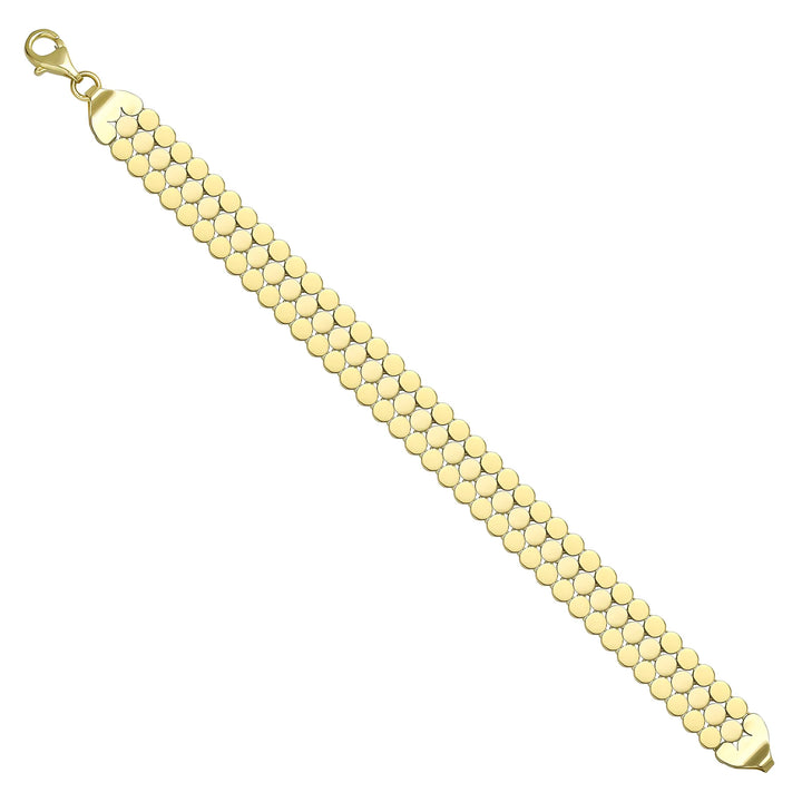 Solid gold fancy link bracelet, 13.72 g — shown at an angle across the frame.