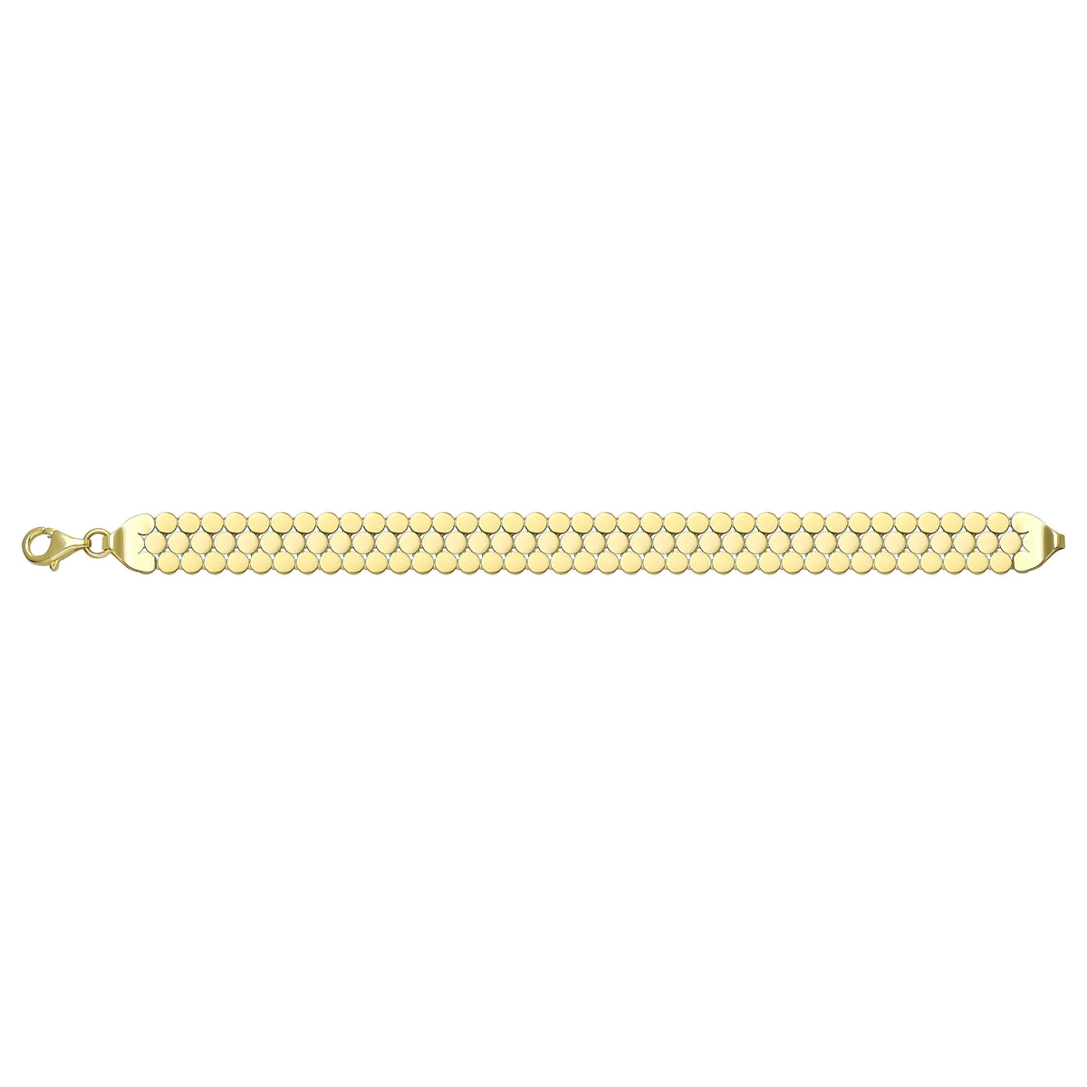 Solid gold fancy link bracelet, 13.72 g — shown square on a plain background.