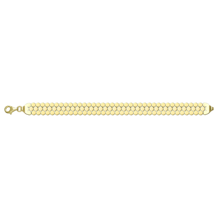 Solid gold fancy link bracelet, 13.72 g — shown square on a plain background.