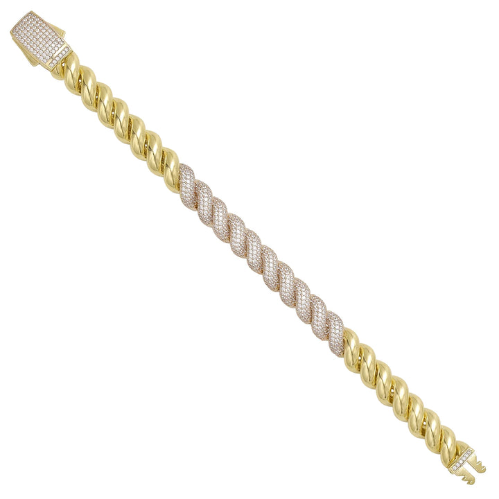 Solid gold curb bracelet, 31.50 g — shown at an angle across the frame.