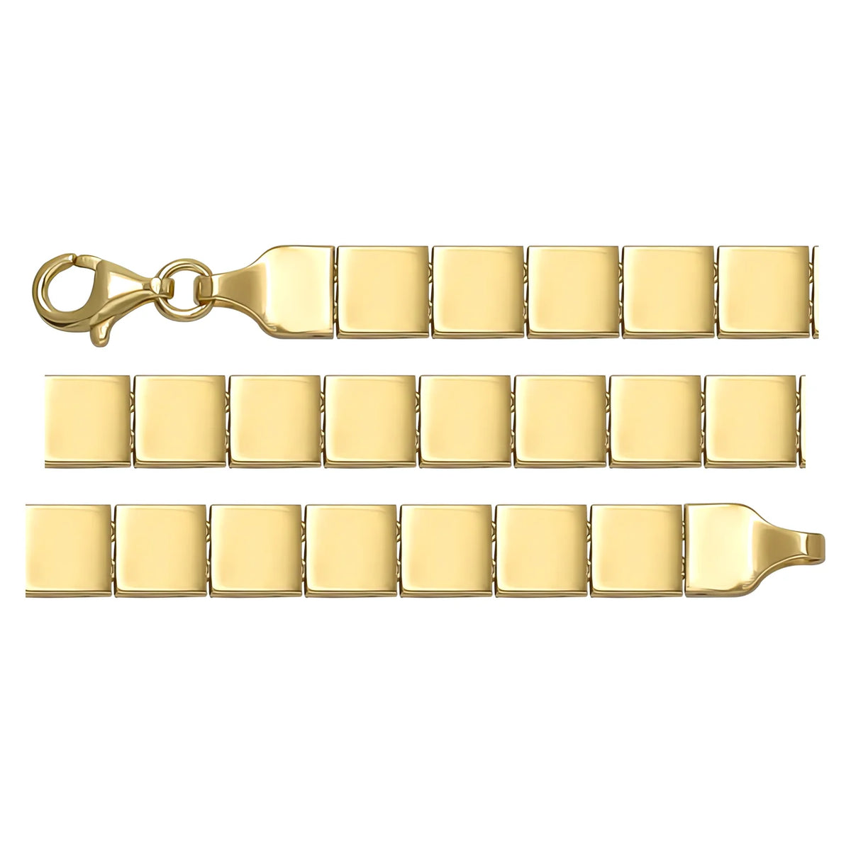 Solid gold id bracelet, 9.00 g — shown in three rows across the frame.