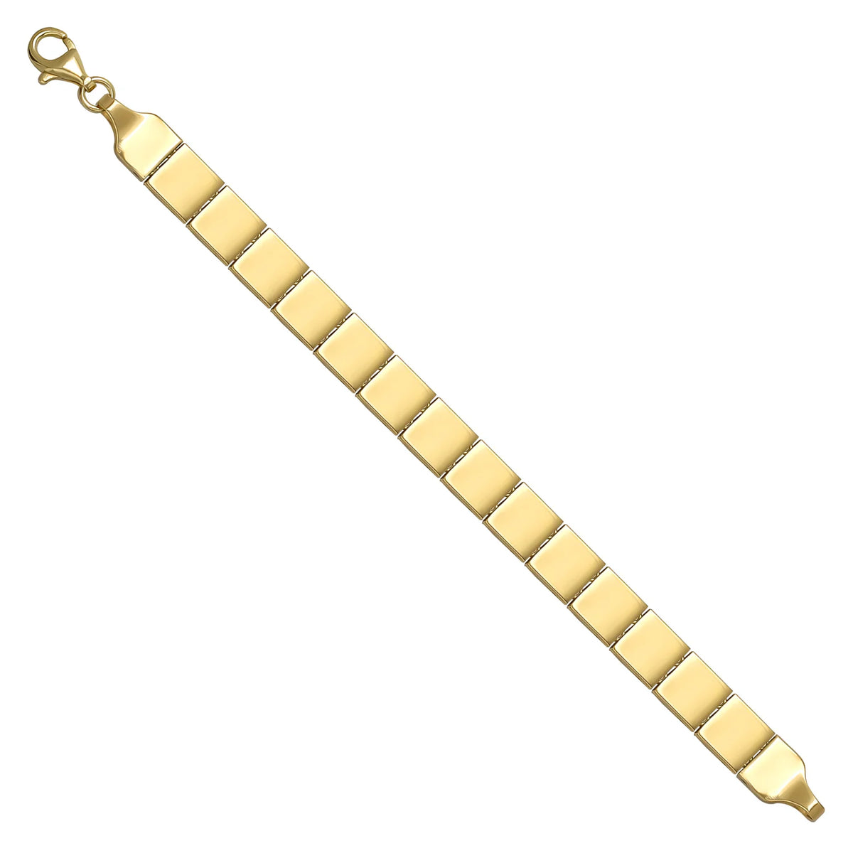 Solid gold id bracelet, 13.00 g — shown at an angle across the frame.