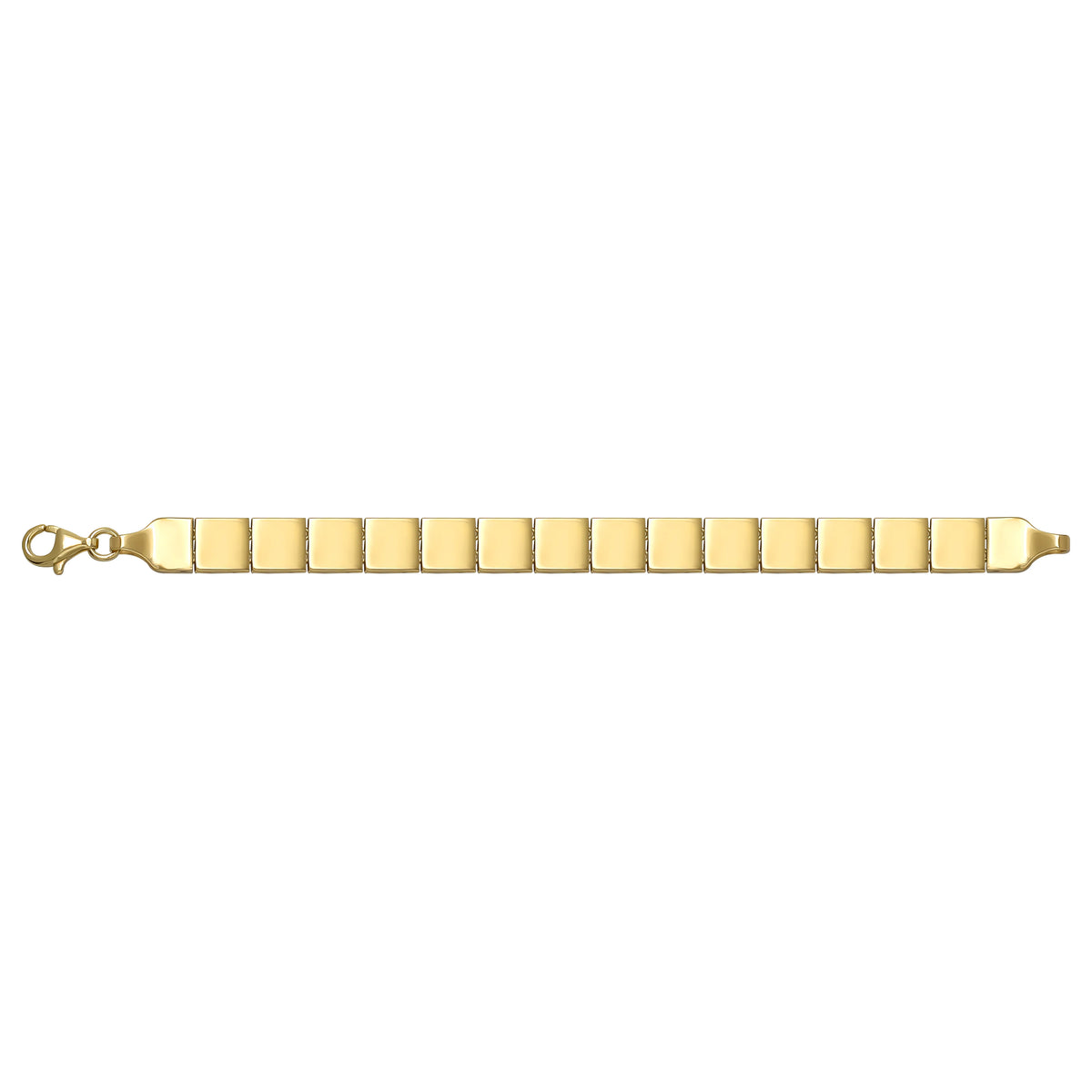 Solid gold id bracelet, 13.00 g — shown square on a plain background.