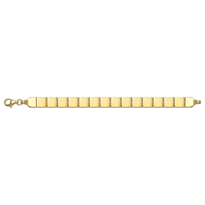 Solid gold id bracelet, 13.00 g — shown square on a plain background.