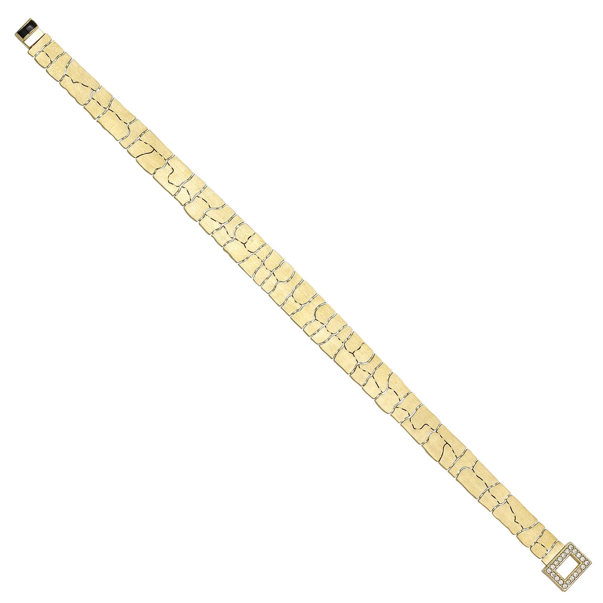 Solid gold fancy link bracelet, 12.50 g — shown at an angle across the frame.